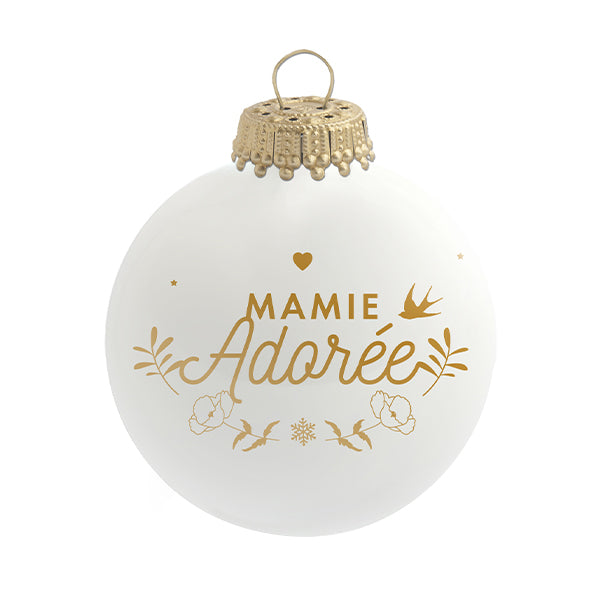 Boule de Noël personnalisée &quot;Mamie adorée&quot;