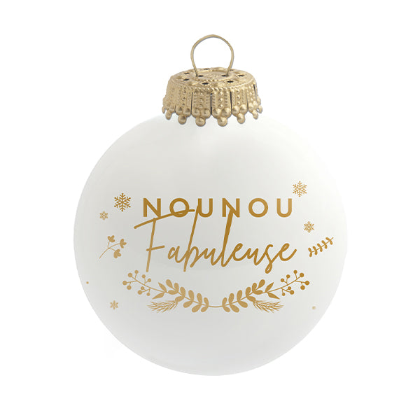 Boule de Noël personnalisée &quot;Nounou Fabuleuse&quot;