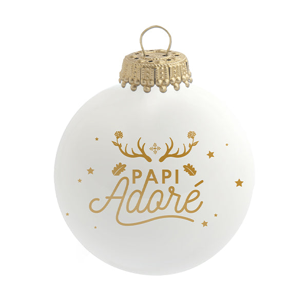 Boule de Noël personnalisée &quot;Papi adoré&quot;