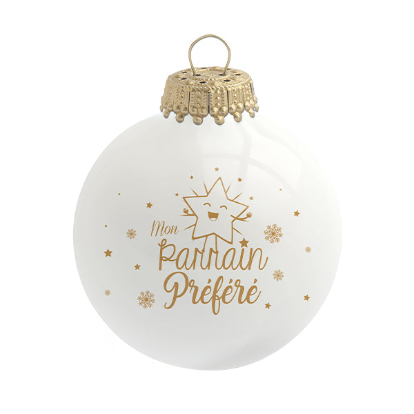 Boule de Noël personnalisée &quot;Mon Parrain Préféré&quot;